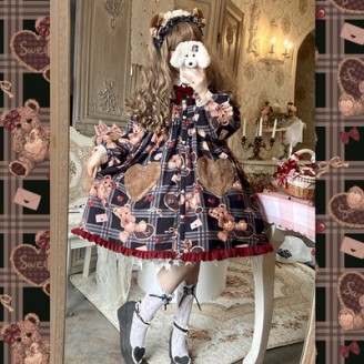 Christmas Bears Sweet Lolita Dress OP  (UN177)